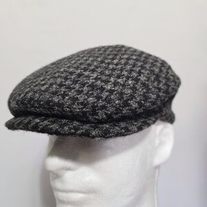 Vtg. Harris Tweed X LL Bean X Gor-Tex Houndstooth Flat Cabbie Newsboy  Cap Sm.